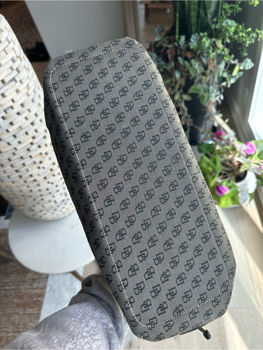 Dooney & Bourke Beige and Black Logo Tote - Picture 3 of 8